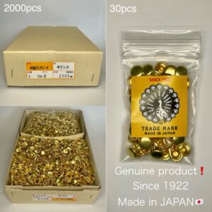 【Peacock】Double Cap Rivets (L/ 9mm) Solid Brass