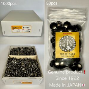 【Peacock】Double Cap Rivets (XL/ 12mm) Gunmetal Plate