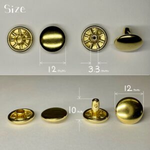 【Peacock】Double Cap Rivets (XL/ 12mm) Solid Brass