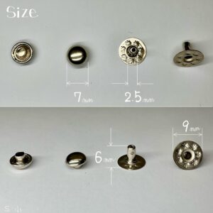 【Peacock】Domed Rivets (S/ 7mm) Nickel Plate