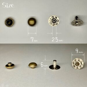 【Peacock】Domed Rivets (S/ 7mm) Antique Brass Plate