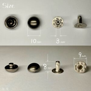 【Peacock】Domed Rivets (M/ 10mm) Gunmetal Plate