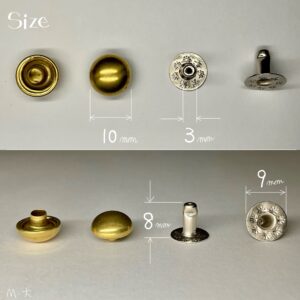 【Peacock】Domed Rivets (M/ 10mm) Solid Brass