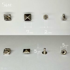 【Peacock】Pyramid Rivets (S/ 7mm) Nickel Plate