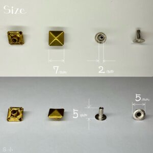 【Peacock】Pyramid Rivets (S/ 7mm) Solid Brass