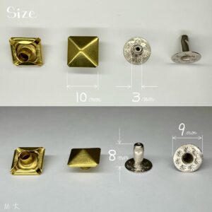 【Peacock】Pyramid Rivets (M/ 10mm) Solid Brass