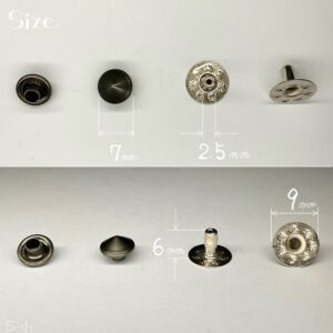 【Peacock】Spike Rivets (S/ 7mm) Gunmetal Plate