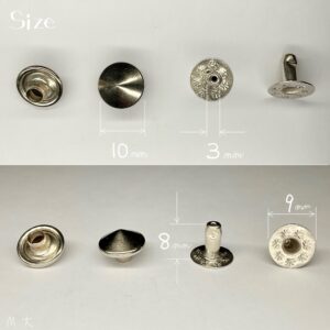 【Peacock】Spike Rivets (M/ 10mm) Nickel Plate