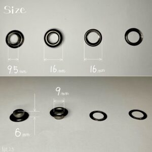 【Lucky Star】Grommets (No.23/ 16mm) Gunmetal Plate