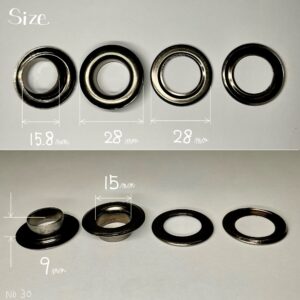 【Lucky Star】Grommets (No.30/ 28mm) Gunmetal Plate