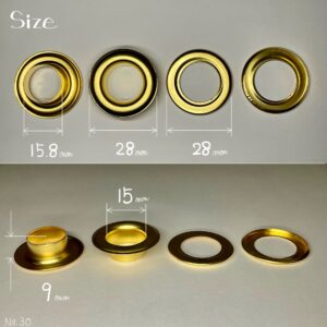 【Lucky Star】Grommets (No.30/ 28mm) Solid Brass