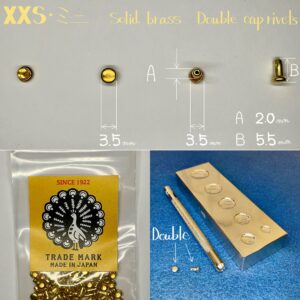 【Peacock】Double Cap Rivets (XXS/ 3.5mm) Solid Brass