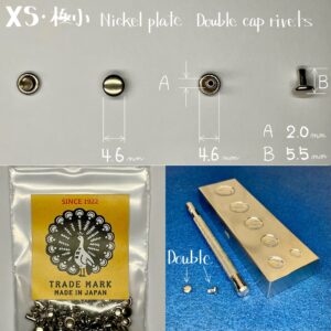 【Peacock】Double Cap Rivets (XS/ 4.6mm) Nickel Plate