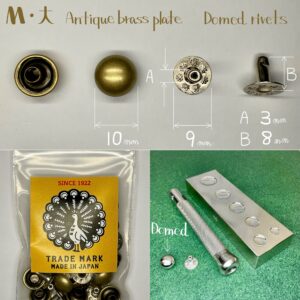 【Peacock】Domed Rivets (M/ 10mm) Nickel Plate