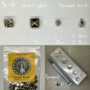 【Peacock】Pyramid Rivets (S/ 7mm) Nickel Plate