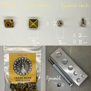 【Peacock】Pyramid Rivets (S/ 7mm) Solid Brass