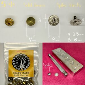 【Peacock】Spike Rivets (S/ 7mm) Solid Brass