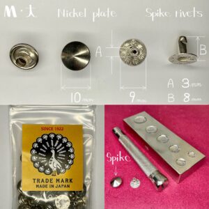 【Peacock】Spike Rivets (M/ 10mm) Nickel Plate