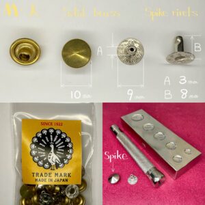 【Peacock】Spike Rivets (M/ 10mm) Solid Brass