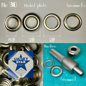 【Lucky Star】Grommets (No.30/ 28mm) Nickel Plate