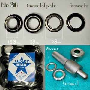 【Lucky Star】Grommets (No.30/ 28mm) Gunmetal Plate