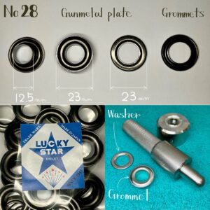 【Lucky Star】Grommets (No.28/ 23mm) Gunmetal Plate