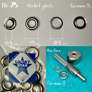 【Lucky Star】Grommets (No.25/ 19mm) Nickel Plate