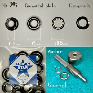 【Lucky Star】Grommets (No.25/ 19mm) Gunmetal Plate