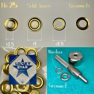 【Lucky Star】Grommets (No.25/ 19mm) Solid Brass