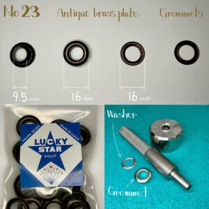 【Lucky Star】Grommets (No.23/ 16mm) Antique Brass Plate