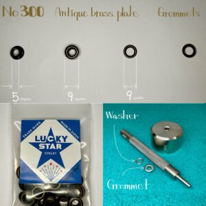 【Lucky Star】Grommets (No.300/ 9mm) Antique Brass Plate