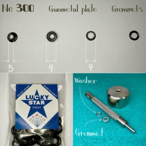 【Lucky Star】Grommets (No.300/ 9mm) Gunmetal Plate