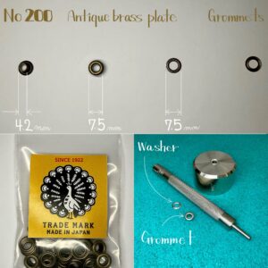 【Peacock】Grommets (No.200/ 7.5mm) Antique Brass Plate