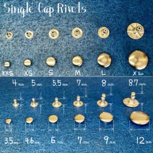 【Peacock】Double Cap Rivets (XXS/ 3.5mm) Antique Brass Plate