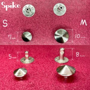 【Peacock】Spike Rivets (M/ 10mm) Gunmetal Plate