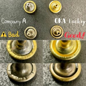 【Peacock】Double Cap Rivets (XS/ 4.6mm) Antique Brass Plate