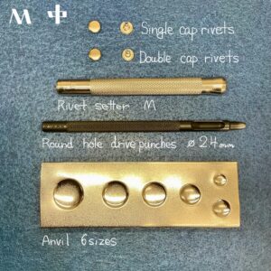 【Peacock】Double Cap Rivets (M/ 7mm) Solid Brass