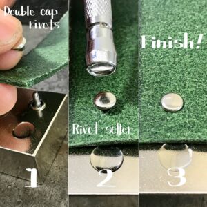 【Peacock】Double Cap Rivets (XS/ 4.6mm) Nickel Plate