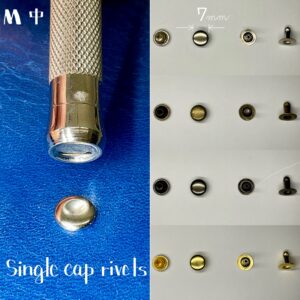 【Peacock】Single Cap Rivets (M/ 7mm) Gunmetal Plate