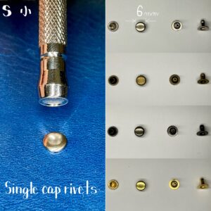 【Peacock】Single Cap Rivets (S/ 6mm) Antique Brass Plate