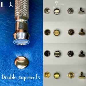 【Peacock】Double Cap Rivets (L/ 9mm) Antique Brass Plate