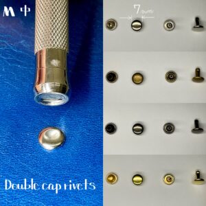 【Peacock】Double Cap Rivets (M/ 7mm) Nickel Plate