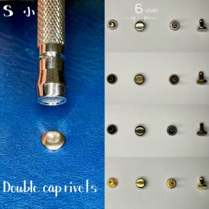 【Peacock】Double Cap Rivets (S/ 6mm) Nickel Plate