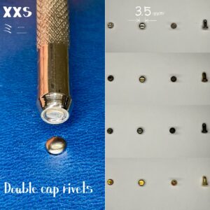 【Peacock】Double Cap Rivets (XXS/ 3.5mm) Antique Brass Plate