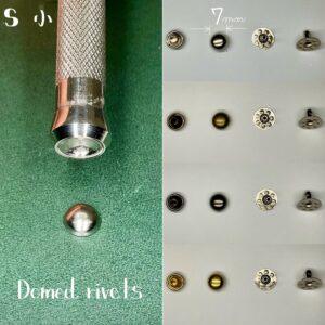 【Peacock】Domed Rivets (S/ 7mm) Nickel Plate