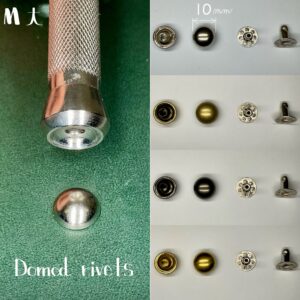 【Peacock】Domed Rivets (M/ 10mm) Gunmetal Plate