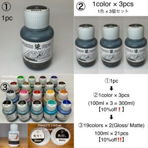 TOKO染Dye (青 Cerulean Blue) 100ml【皮革用水溶性濃縮染料】