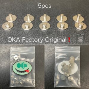 旋盤加工 挽物ゲンコ & ホソ (特大/ No.8050) 二ッケルメッキ (バネホック専用)【OKA Factory】