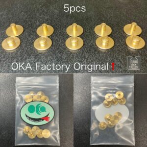 旋盤加工 挽物ゲンコ & ホソ (特大/ No.8050) 真鍮無垢 (バネホック専用)【OKA Factory】