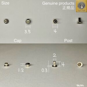 【Peacock】片面カシメ (ミニ/ 3.5mm) ニッケルメッキ